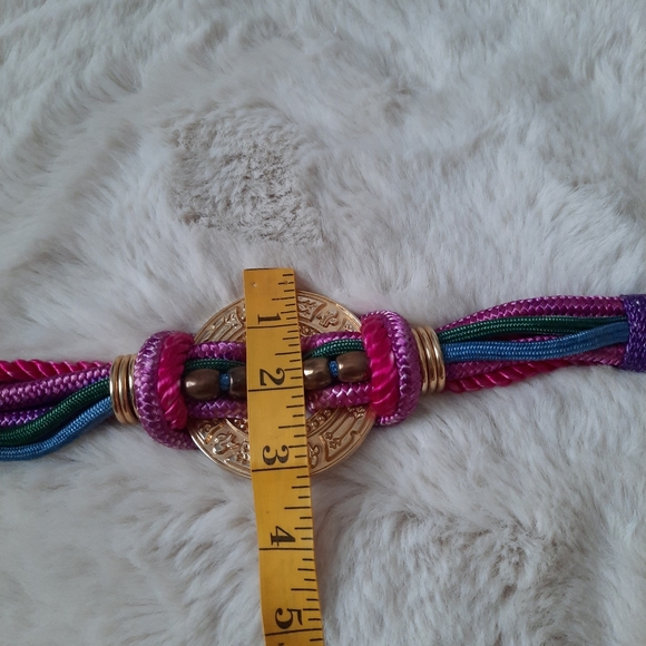 Vintage purple and pink stretchy rope belt - Picture 2 of 8